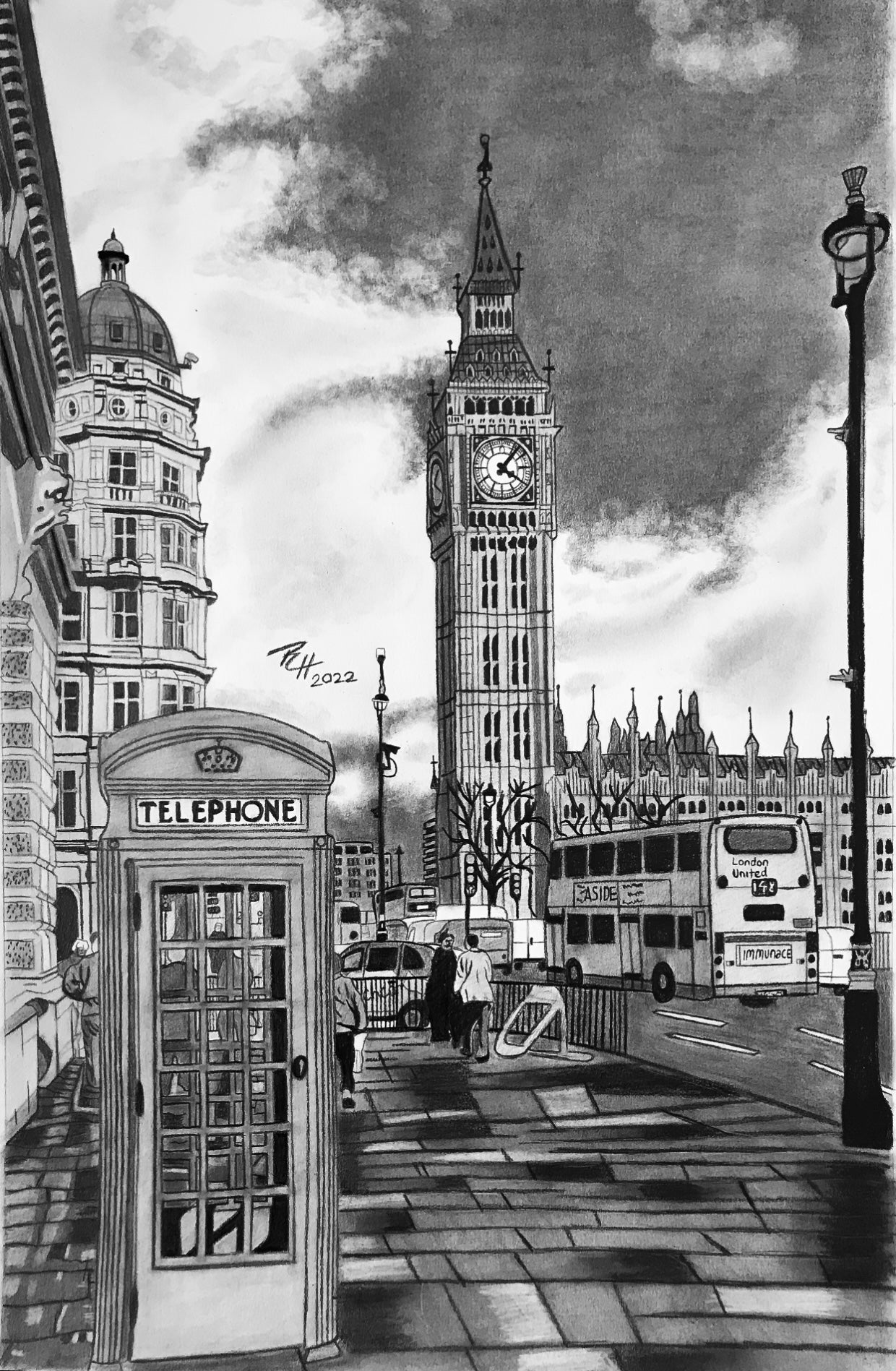London Big Ben Art Print (from original drawing)