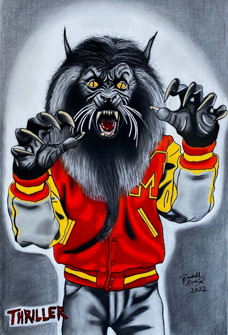 Michael Jackson Thriller Werewolf Art Print (from original drawing)